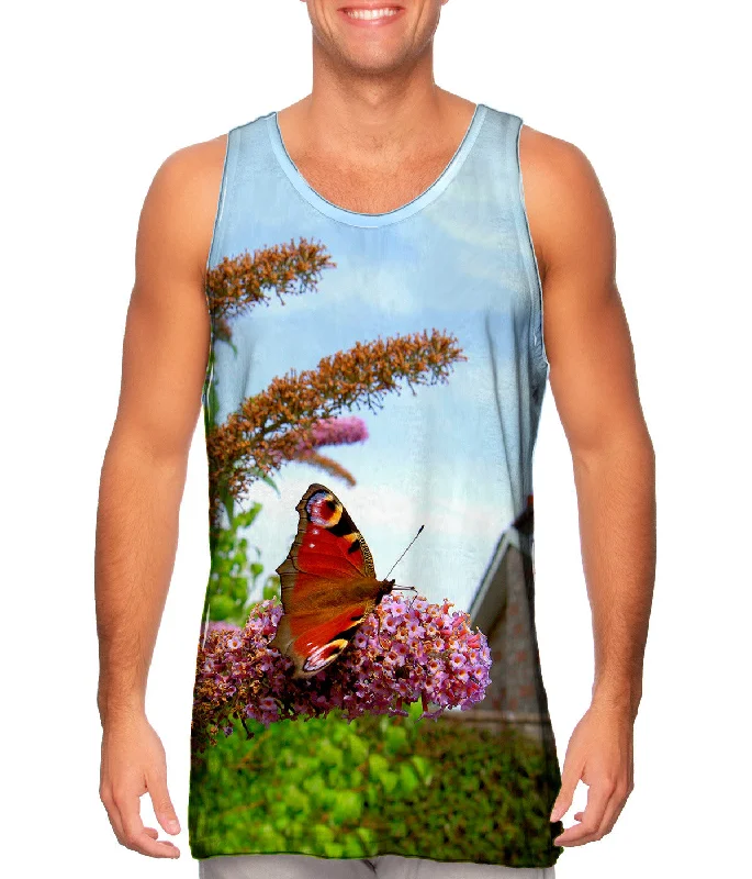 Women's Button - Down Tank Tops in Striped PatternsBackyard Butterfly