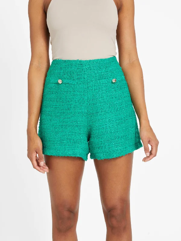 V - neck polo shirt in soft merino wool for winterDianne Boucle Tweed Shorts