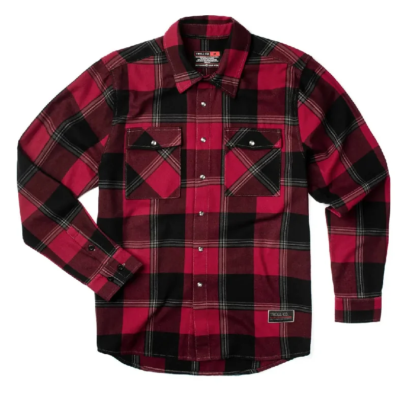 Wrap - Style Women Long Sleeve Top for a Versatile FitGridlock Flannel - Flame