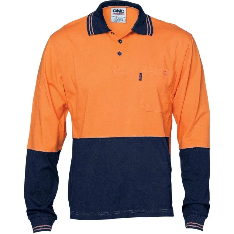 School uniform - style polo shirt with a specific logoDnc Workwear Hi-vis Cool-breeze Cotton Jersey Long Sleeve Polo Shirt With Underarm Cotton Mesh - 3846 School uniform - style polo shirt with a specific logoDnc Workwear Hi-vis Cool-breeze Cotton Jersey Long Sleeve Polo Shirt With Underarm Cotton Mesh - 3846