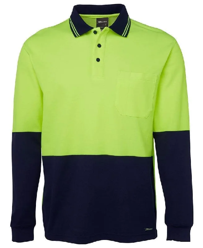 Nursing polo shirt for breastfeeding mothersJB'S Hi-Vis Long Sleeve Cotton Back Polo 6HPL