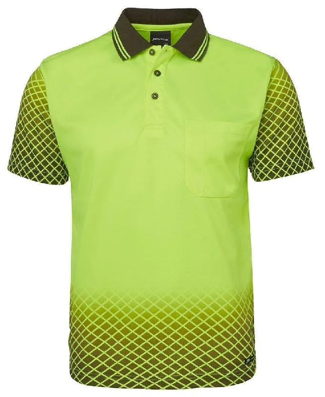 Metallic - trimmed polo shirt for a glamorous lookJB'S Hi-Vis Net Sub Polo 6HVNS