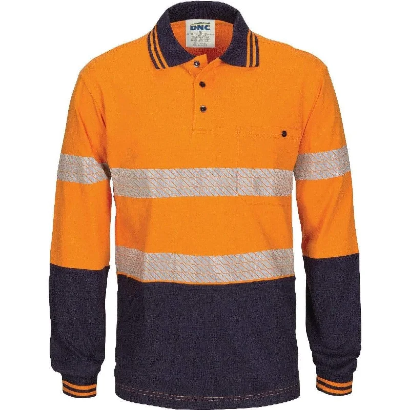 Quarter - zip polo shirt for easy temperature adjustmentDnc Workwear Hi-vis Segment Taped Long Sleeve Cotton Jersey Polo - 3516 Quarter - zip polo shirt for easy temperature adjustmentDnc Workwear Hi-vis Segment Taped Long Sleeve Cotton Jersey Polo - 3516