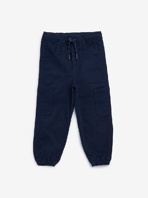 Polo shirt with thumbholes for added functionalityHOP Kids Navy Cargo-Style Mid-Rise Cotton Blend Joggers Polo shirt with thumbholes for added functionalityHOP Kids Navy Cargo-Style Mid-Rise Cotton Blend Joggers