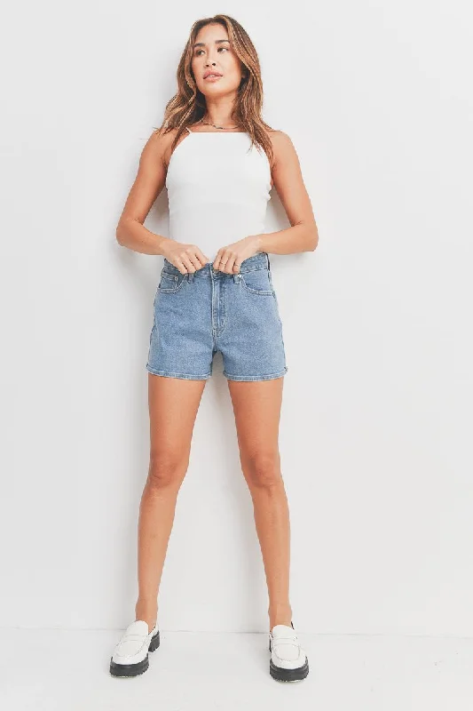 UV - protected polo shirt for outdoor enthusiastsJust USA Mom Shorts Medium Denim