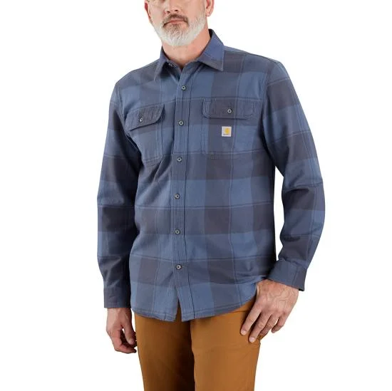 Cropped Women Long Sleeve Top to Pair with High - Waisted BottomsLoose Fit HW Flannel Plaid Shirt - Navy Cropped Women Long Sleeve Top to Pair with High - Waisted BottomsLoose Fit HW Flannel Plaid Shirt - Navy