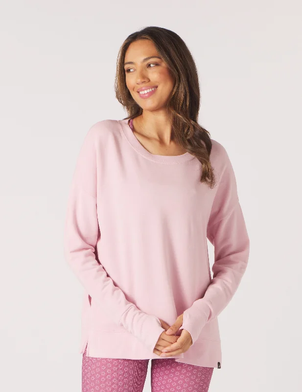 Plaid Women Long Sleeve Top for a Preppy VibeLounge Long Sleeve: Peony