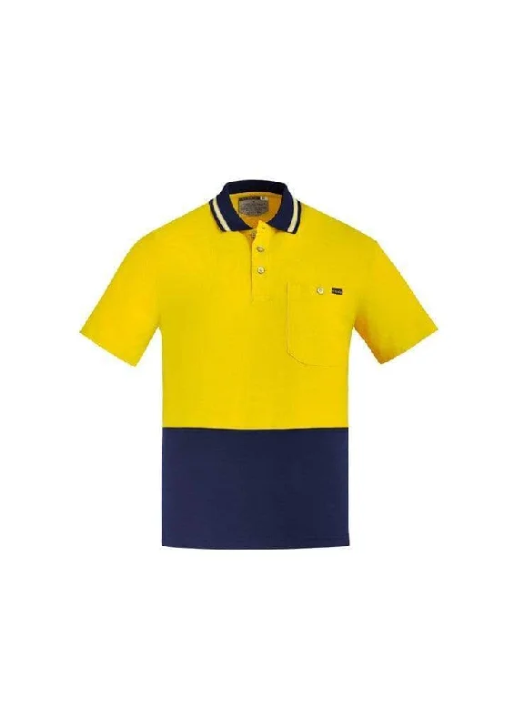 Polo shirt with a drawstring hem for an adjustable fitSYZMIK Men's Hi Vis Cotton Short Sleeve Polo Shirt ZH435 Polo shirt with a drawstring hem for an adjustable fitSYZMIK Men's Hi Vis Cotton Short Sleeve Polo Shirt ZH435