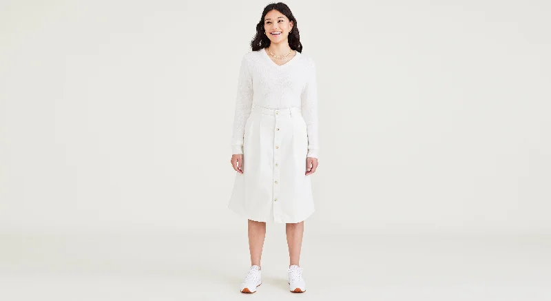Thermal - lined polo shirt for cold - weather activitiesMidi Skirt
