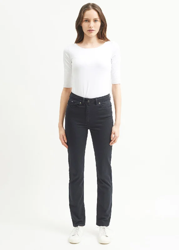 School uniform - style polo shirt with a specific logoMimosa high waist pants - slim fit, in stretch cotton (NAVY) School uniform - style polo shirt with a specific logoMimosa high waist pants - slim fit, in stretch cotton (NAVY)
