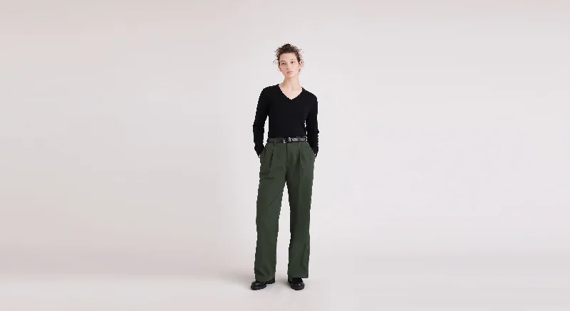 Sleeveless polo shirt for hot summer daysPleated Pants, High Wide Fit