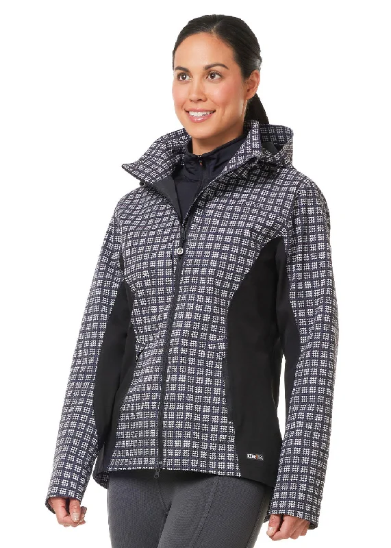 Ruffled Cuff Women Long Sleeve Top with a Feminine TouchRein Check Waterproof Riding Shell - Print Ruffled Cuff Women Long Sleeve Top with a Feminine TouchRein Check Waterproof Riding Shell - Print