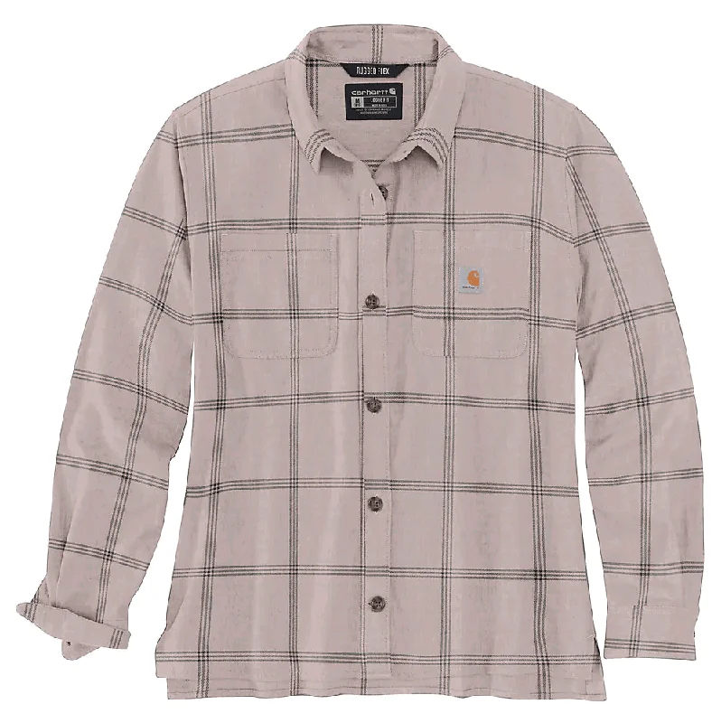 Button - Down Women Long Sleeve Top for a Classic Style105989 - Women's rugged flex® loose fit midweight flannel long-sleeve plaid shirt - Mink Button - Down Women Long Sleeve Top for a Classic Style105989 - Women's rugged flex® loose fit midweight flannel long-sleeve plaid shirt - Mink