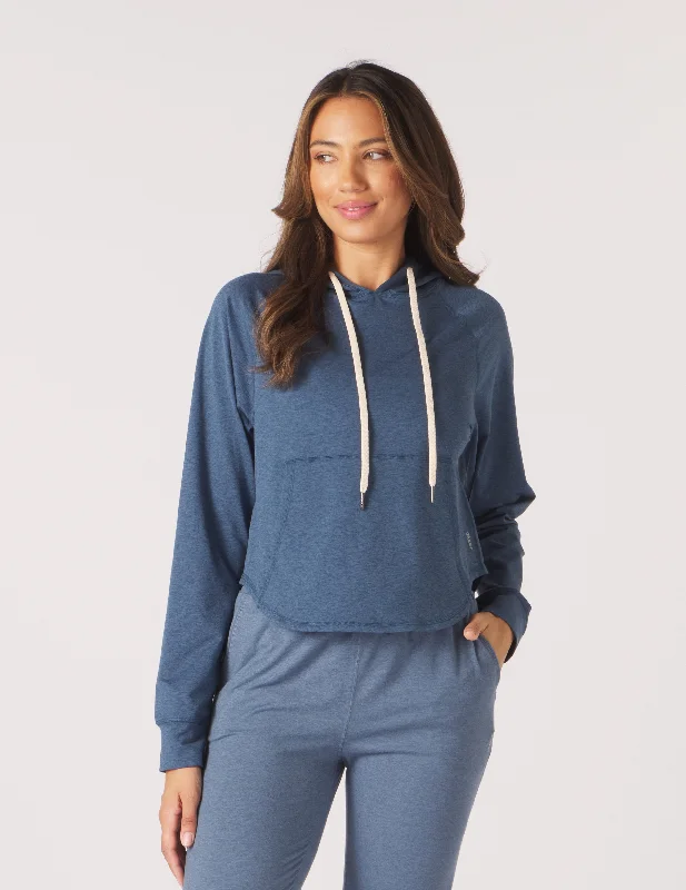 Mock Neck Women Long Sleeve Top for a Modern AestheticRocky Hoodie: Washed Blue Marble Mock Neck Women Long Sleeve Top for a Modern AestheticRocky Hoodie: Washed Blue Marble