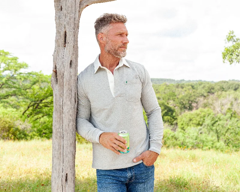 Dry - clean only polo shirt in luxurious silk blendRugby Shirt - Heather Gray