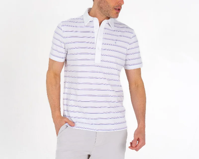 Maternity polo shirt for pregnant women's comfortSlim Fit Top-Shelf Range Polo - Newton Stripe - White Maternity polo shirt for pregnant women's comfortSlim Fit Top-Shelf Range Polo - Newton Stripe - White