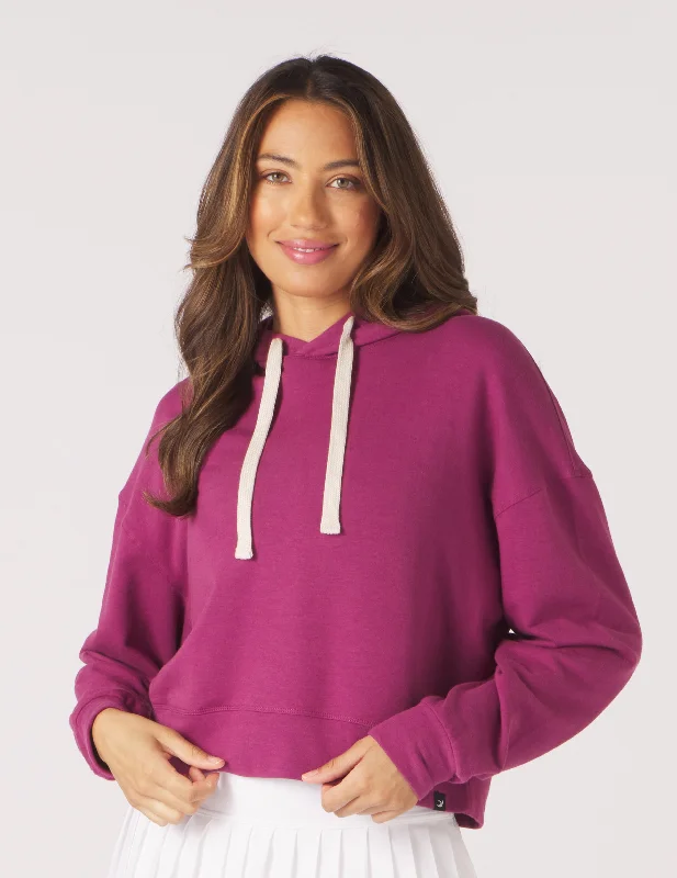 Thermal Women Long Sleeve Top for Extra Warmth in WinterVintage Oversized Cropped Hoodie: Rouge Thermal Women Long Sleeve Top for Extra Warmth in WinterVintage Oversized Cropped Hoodie: Rouge