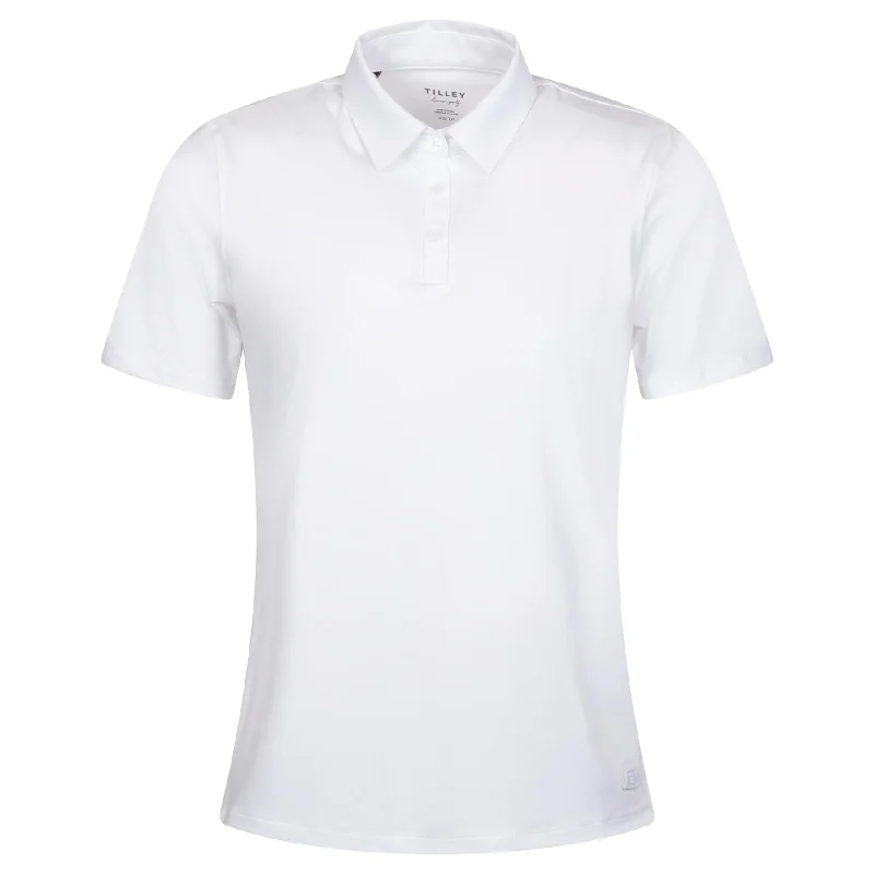 Button - through back polo shirt for a unique designWomens Caddy Polo White - AW24