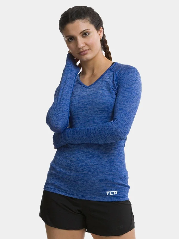 Button - Down Women Long Sleeve Top for a Classic StyleElle Long Sleeve V Neck Top For Women With Thumbholes
