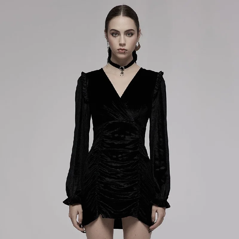 Thermal Women Long Sleeve Top for Extra Warmth in WinterWomen's Gothic V-neck Ruffles Long Sleeved Velet Dress Thermal Women Long Sleeve Top for Extra Warmth in WinterWomen's Gothic V-neck Ruffles Long Sleeved Velet Dress