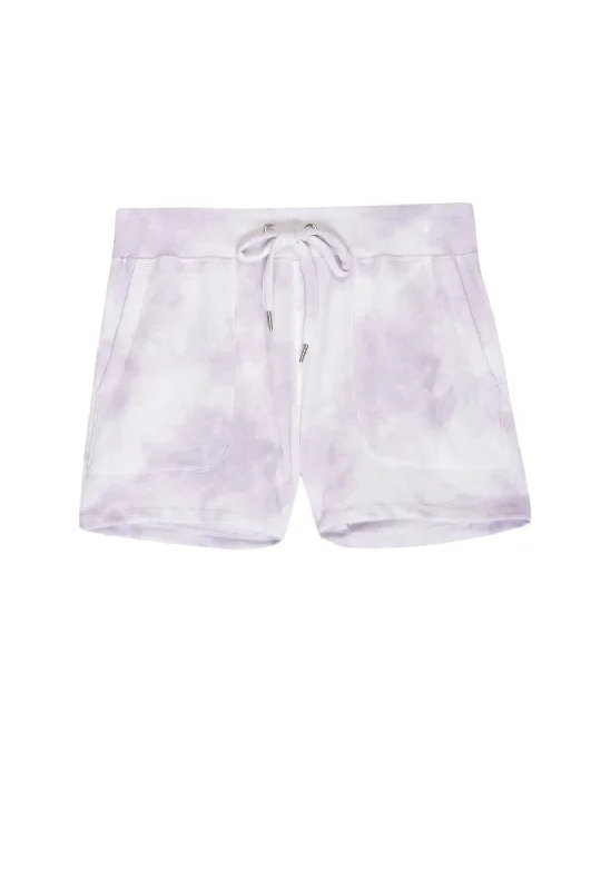 Polo shirt with a cropped length for a trendy lookWomen's Robin Short In Lavender Tie Dye Polo shirt with a cropped length for a trendy lookWomen's Robin Short In Lavender Tie Dye