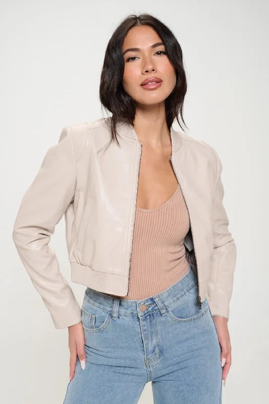 Women's quilted puffer jackets in a cropped silhouette for a modern twistCoalition LA Zip Up Cropped Bomber Jacket Women's quilted puffer jackets in a cropped silhouette for a modern twistCoalition LA Zip Up Cropped Bomber Jacket