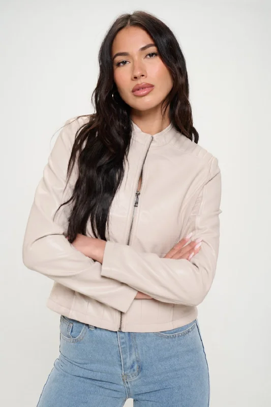 Women's trench coats with a removable belt for customizable stylingCoalition LA Zip Up Vegan Moto Jacket Women's trench coats with a removable belt for customizable stylingCoalition LA Zip Up Vegan Moto Jacket