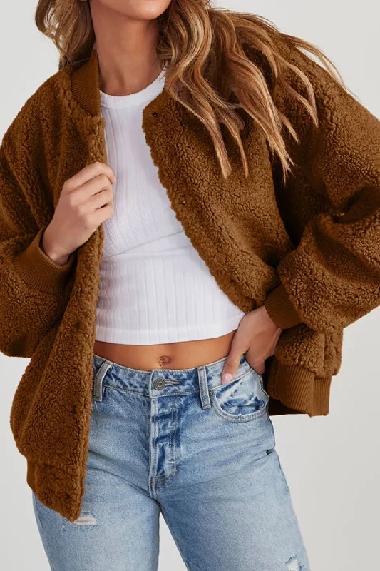Women's cropped leather jackets with a fringe detail for a western - inspired outfitSnap Down Long Sleeve Jacket Women's cropped leather jackets with a fringe detail for a western - inspired outfitSnap Down Long Sleeve Jacket