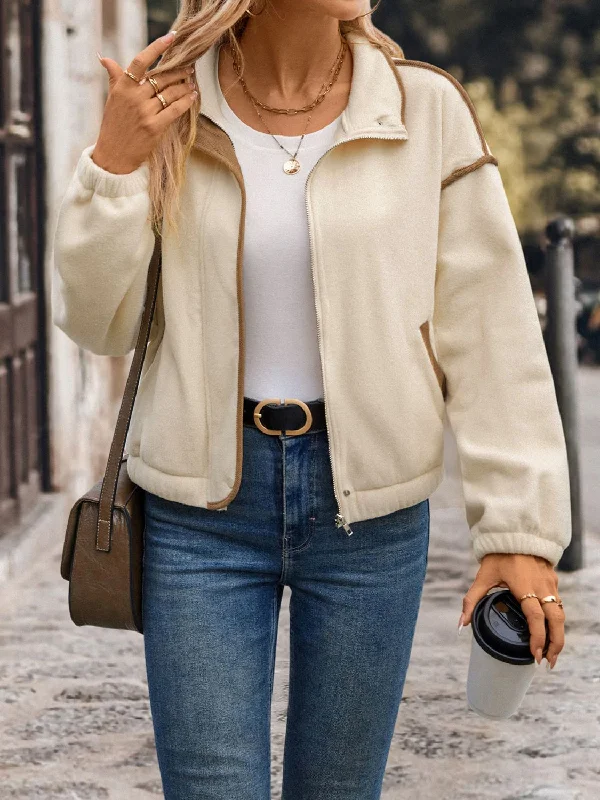 Women's shearling - lined suede jackets for ultimate warmth and luxuryZip Up Dropped Shoulder Polar Fleece Jacket Women's shearling - lined suede jackets for ultimate warmth and luxuryZip Up Dropped Shoulder Polar Fleece Jacket